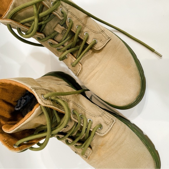 Vintage dr marten green maelly combat boots men’s 8 women’s 9 doc martens canvas - Picture 9 of 16